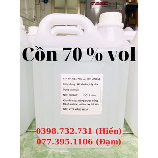 [Ship NOW/GRAB SIÊU TỐC] 5 lít Cồn 70 độ / 90 độ (Ethanol 70%/90%) Sát khuẩn (rửa tay, sát khuẩn)
