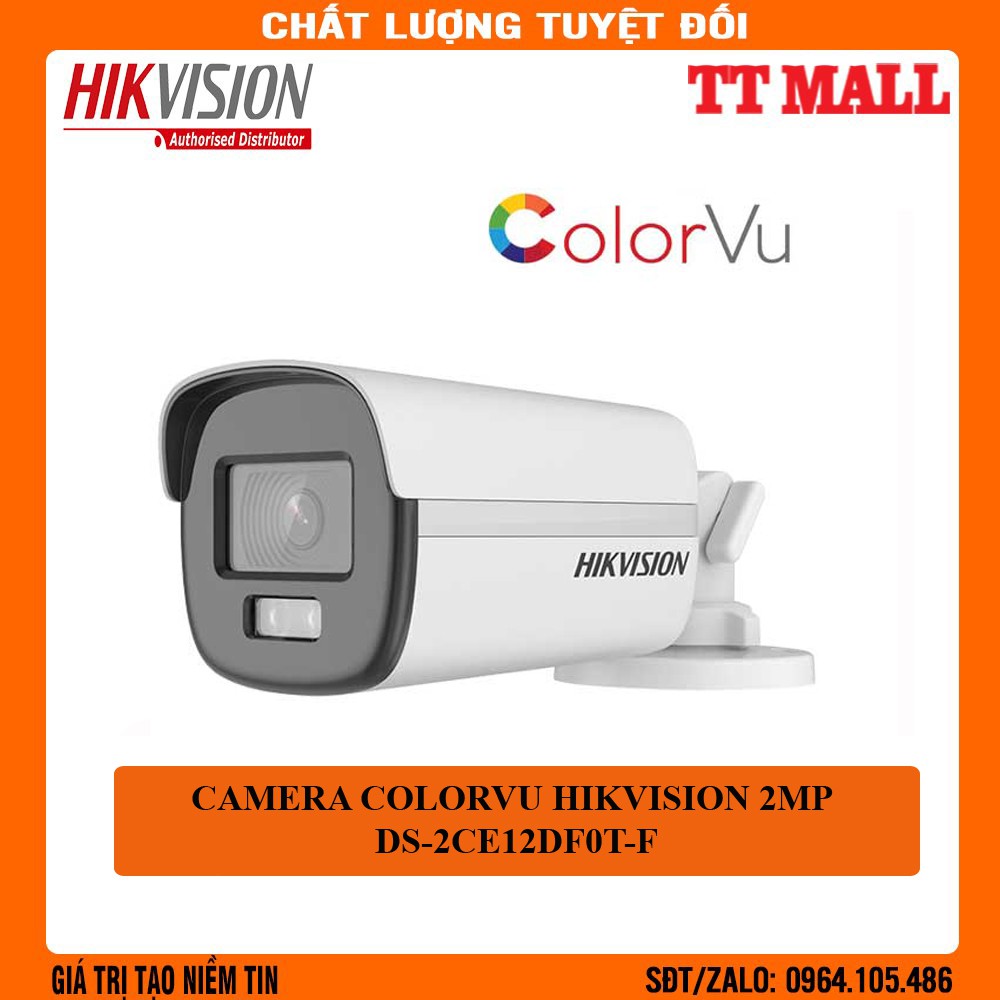 CAMERA THÂN TRỤ CÓ MÀU BAN ĐÊM 2MP HIKVISION DS-2CE12DF0T-F -HÀNG CHÍNH HÃNG- BẢO HÀNH 2 NĂM