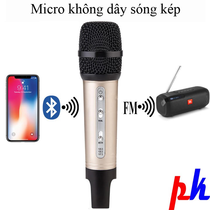 Micro không dây cho xe hơi sóng kép BNG-C200 , micro không dây cho ô tô