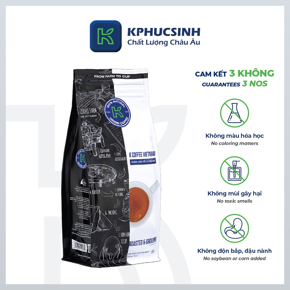 Cà phê rang xay K Coffee Việt Nam 454G thương hiệu K Coffee