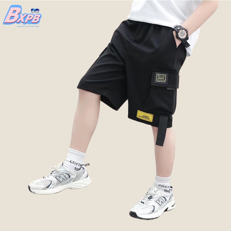 Quần short BXPB ống rộng phối túi lớn thoải mái chống mài mòn thời trang mùa hè cho bé trai 4-15 tuổi