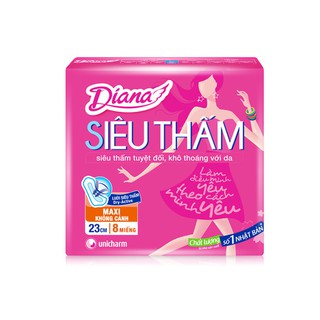 (THIỆN CHIẾN MART) BVS Diana Siêu thấm Không cánh 23cm (8 miếng) (SHOP YÊU THÍCH)