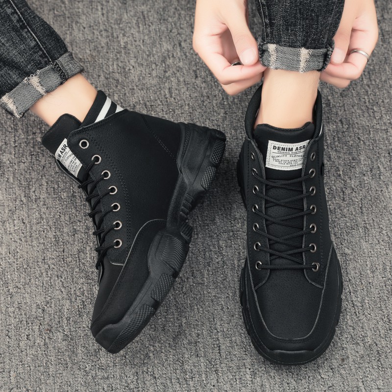 Giày cao cổ nam Denim da cao cấp kiểu dáng thời trang phong cách | BigBuy360 - bigbuy360.vn