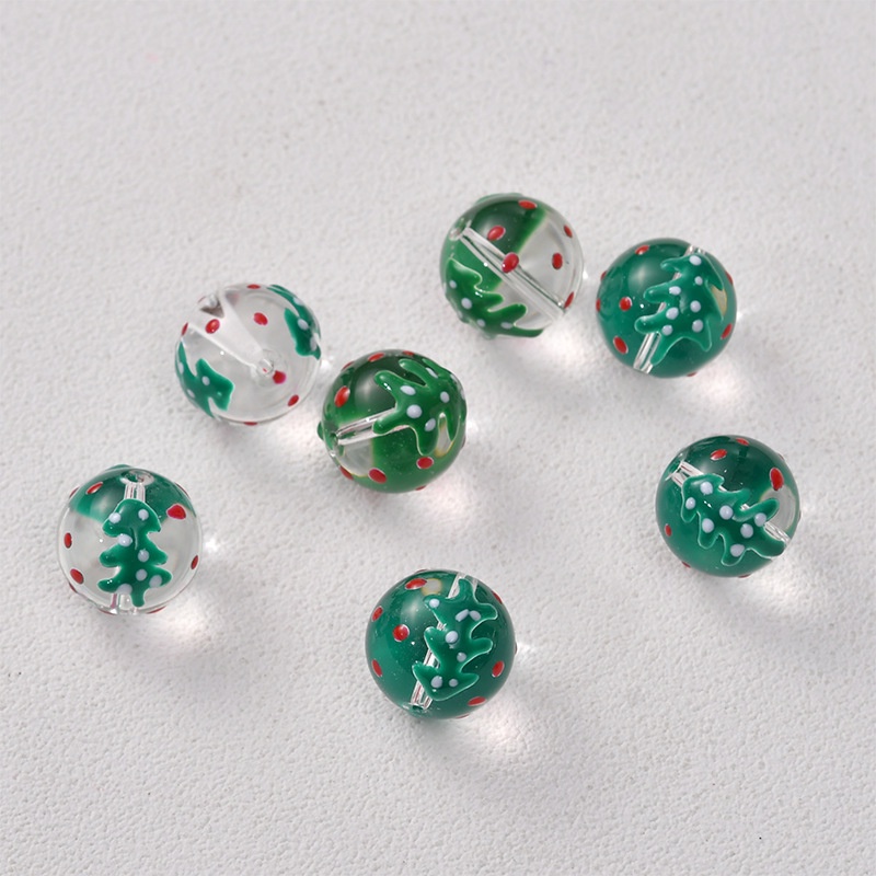 Hạt xỏ rời bằng thủy tinh trang trí cây thông Noel làm vòng tay dây chuyền bông tai thủ công