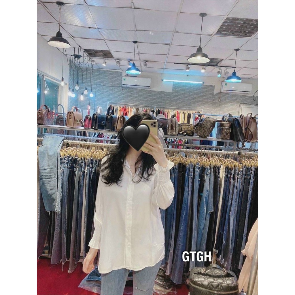 Áo sơmi nữ tay bo chun,Áo sơ mi công sở dài tay | BigBuy360 - bigbuy360.vn