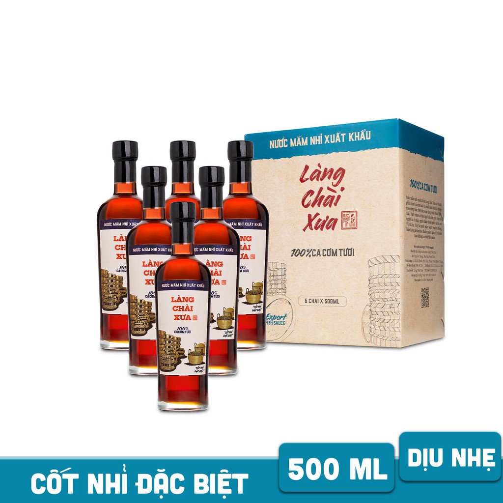 [ Bán chạy nhất ] Thùng 6 chai nước mắm nhỉ xuất khẩu Làng Chài Xưa Nhãn Xanh 500ml/chai | BigBuy360 - bigbuy360.vn