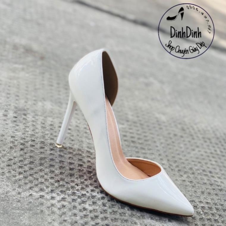 Giày Cao Gót , Giày Công Sở , Giày Nữ Bít Mũi ,Hở Eo Si Bóng ,Đế Pháp Đỏ ,Hàng VNXK Cao 9cm DDC35-9 li