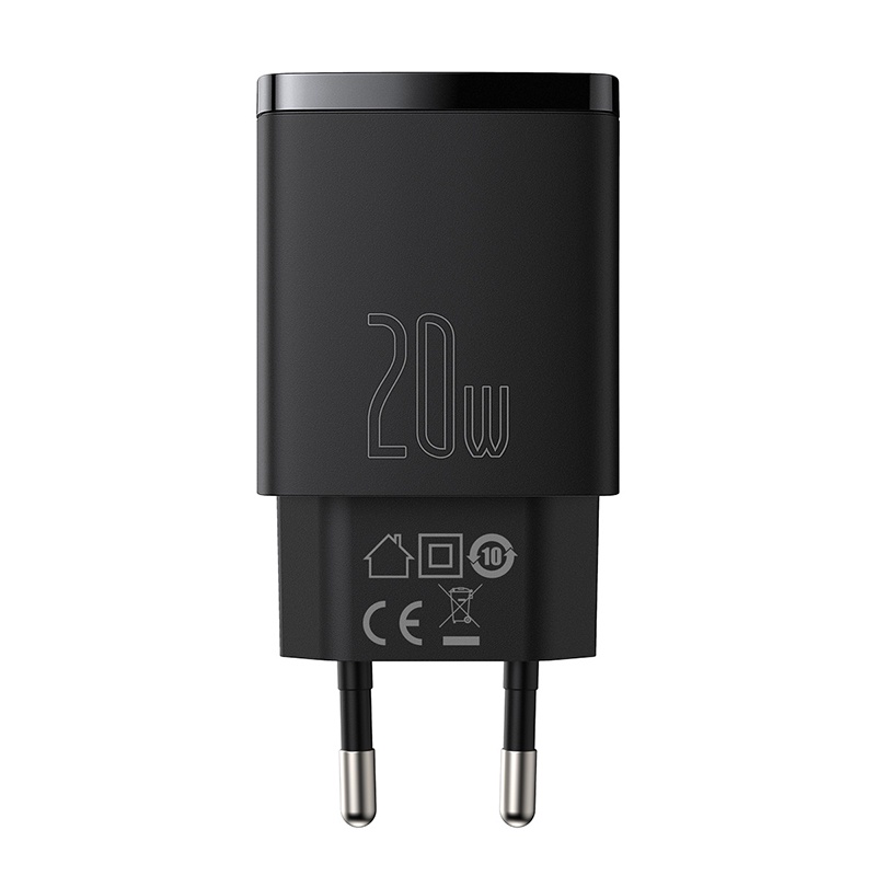 Củ sạc PD20W Baseus Compact Quick Charger chân tròn cổng USB và Type-C