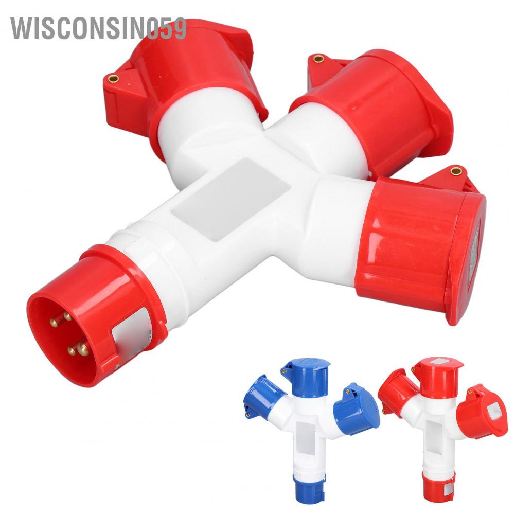 Wisconsin059 Industrial Socket Waterproof Electrical Connector 3 Way 16A Outlet for Indoor Outdoor