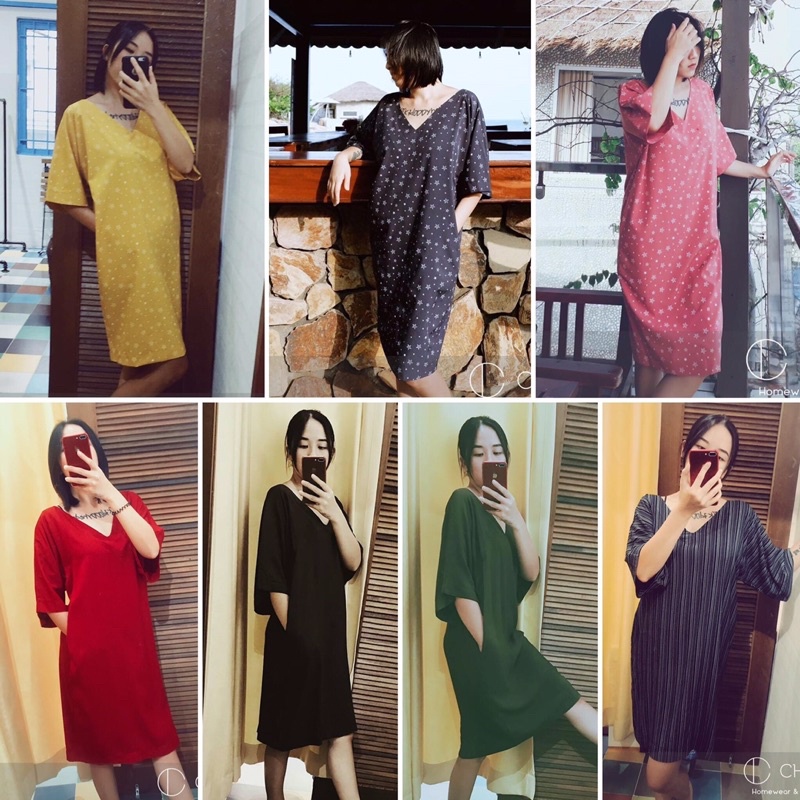 Đầm suông tay liền