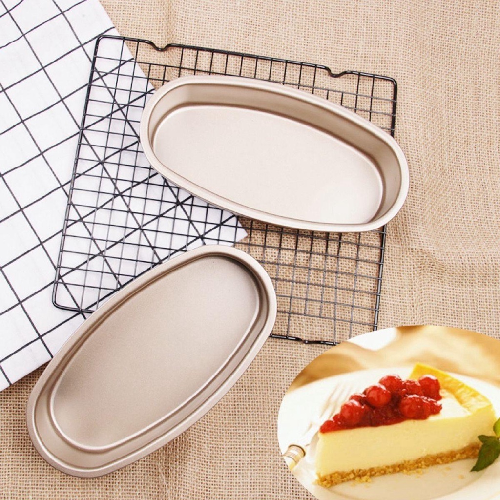 Khuôn Nướng Bánh Mì Hình Oval Bằng Thép Carbon Chống Dính Tiện Dụng Cho Nhà Bếp