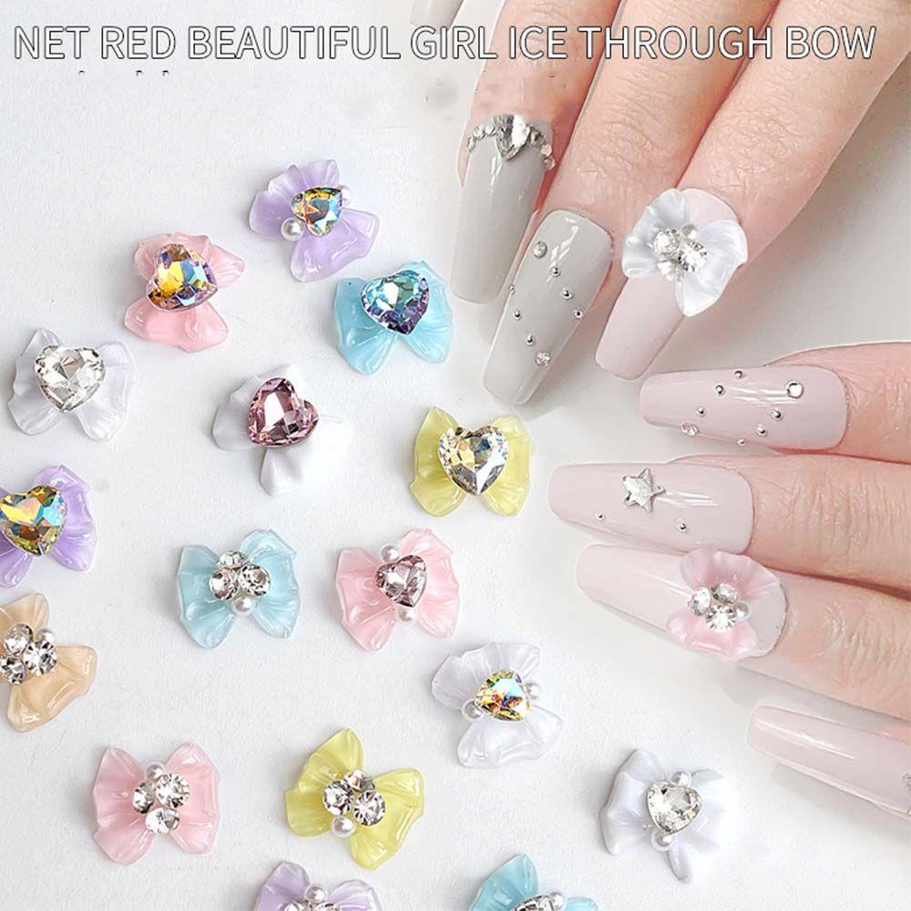 OCEANMAP Phụ Kiện Trang Trí Móng Tay Hình Thủy Thủ Mặt Trăng Thắt Nơ Dễ Thương DIY