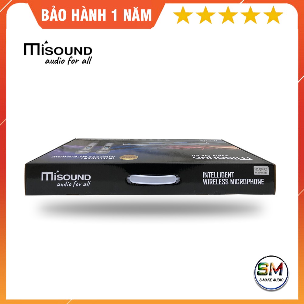 Micro không dây Karaoke MiSound M5 - Tặng bộ pin sạc, tự động ngắt, bắt sóng xa - smake audio