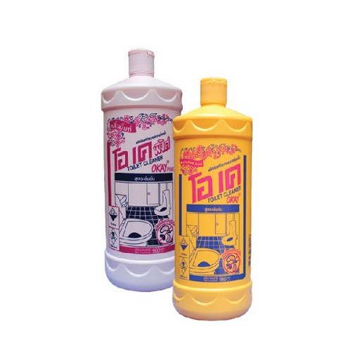 Nước Tẩy Thái Lan OKAY,  Chai Tẩy Sạch Bồn Cầu Toilet 960ML Đánh Bay Mọi Vết Bẩn Có 2 Màu Hồng, Vàng