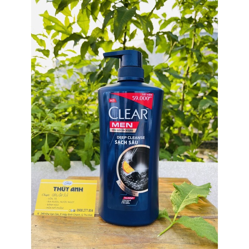 Dầu gội sạch gàu Clear Men Deep Cleanse than hoạt tính sạch sâu 650g