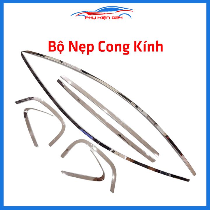 Bộ nẹp viền chân kính cong kính Wigo Inox sáng bóng chuẩn form xe