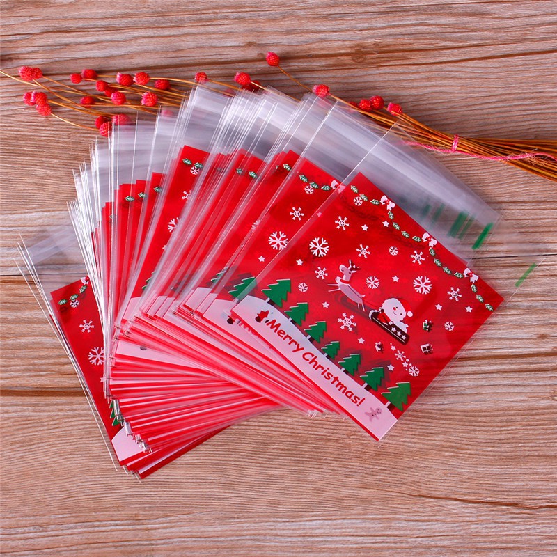 100 túi bánh kẹo Christmas ông già Noel tự dán