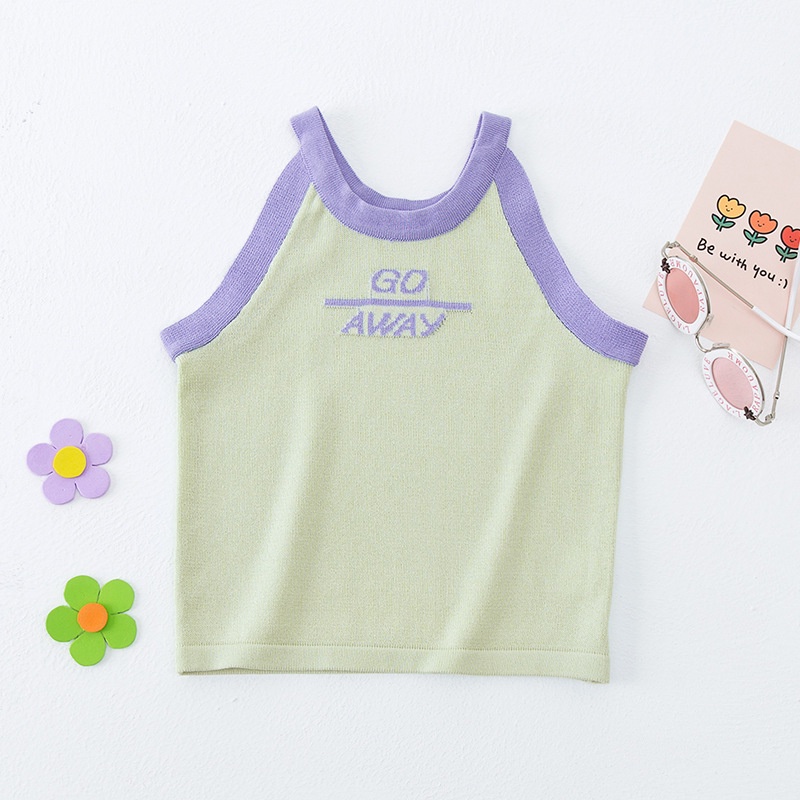 Se7en Áo Dệt Kim Không Tay In Chữ Giản Dị Mùa Hè Hàn Quốc Dành Cho Bé