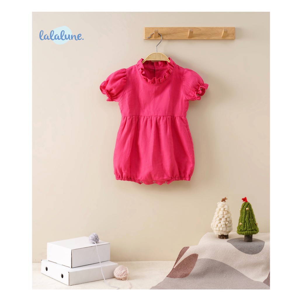 Bodysuit linen hồng pinky lalalune cho bé sơ sinh 3-24m