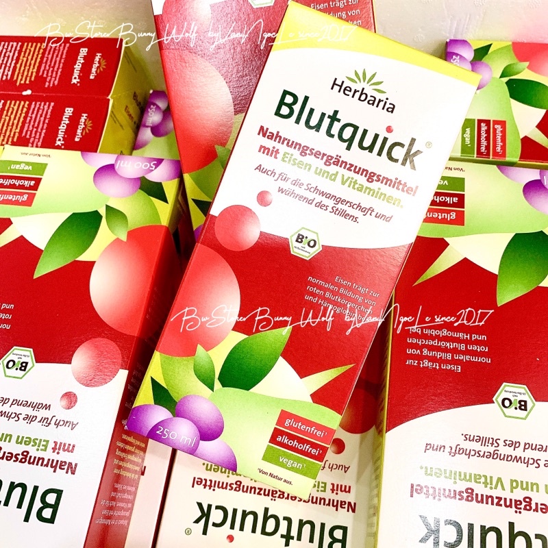 Sắt Nước Hữu Cơ Herbaria Blutquick Đức dành cho bé từ 1y &amp; người lớn - 250ml / 500ml [ BW Store ]