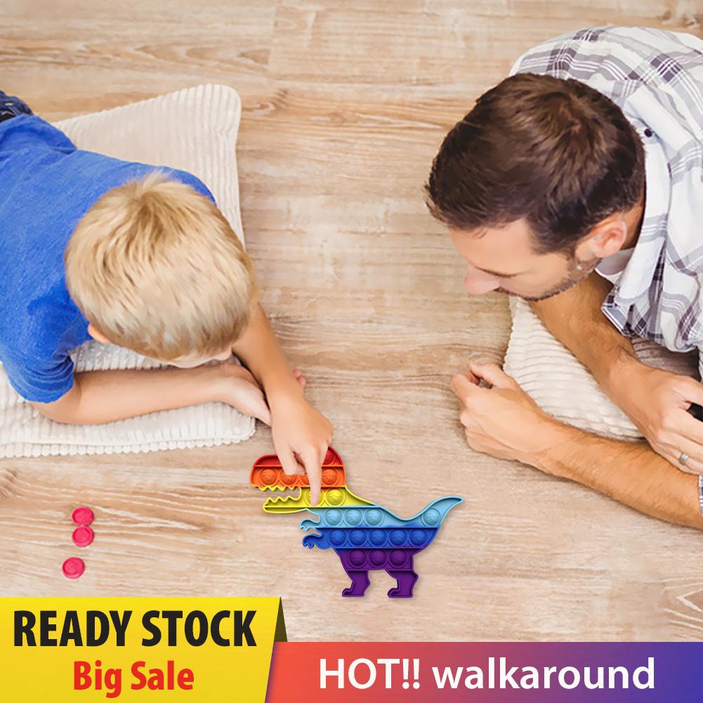 Đồ Chơi Bóp Bong Bóng Silicone Hình Khủng Long Màu Cầu Vồng Giúp Giảm Căng Thẳng