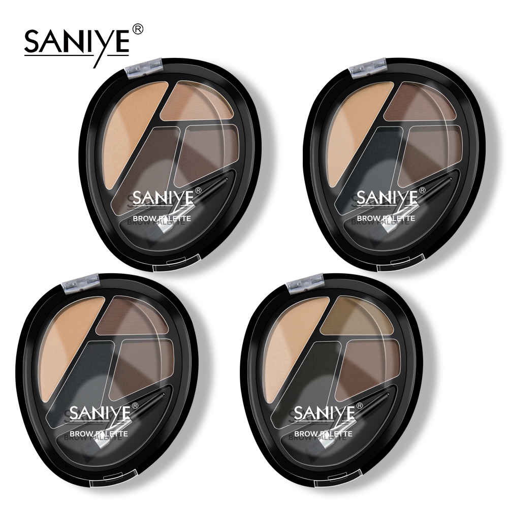 [Hàng mới về] Bảng phấn kẻ mày Saniye 4 màu 3D thời trang chuyên nghiệp kèm cọ tiện dụng E0492 | BigBuy360 - bigbuy360.vn