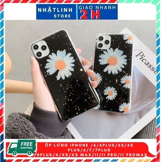 Ốp Lưng iphone - Ốp iphone Hoa Cúc Daisy Kim Tuyến 6/6s/6plus/6splus/7/8/7plus/8plus/x/xs/xsmax/11/11promax/12/12Promax