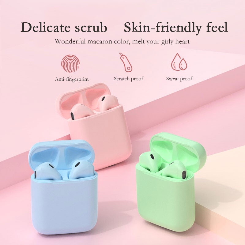 Vỏ Bảo Vệ Hộp Sạc Tai Nghe Bluetooth 5.0 I12 Không Dây Bằng Silicon Họa Tiết Hoạt Hình