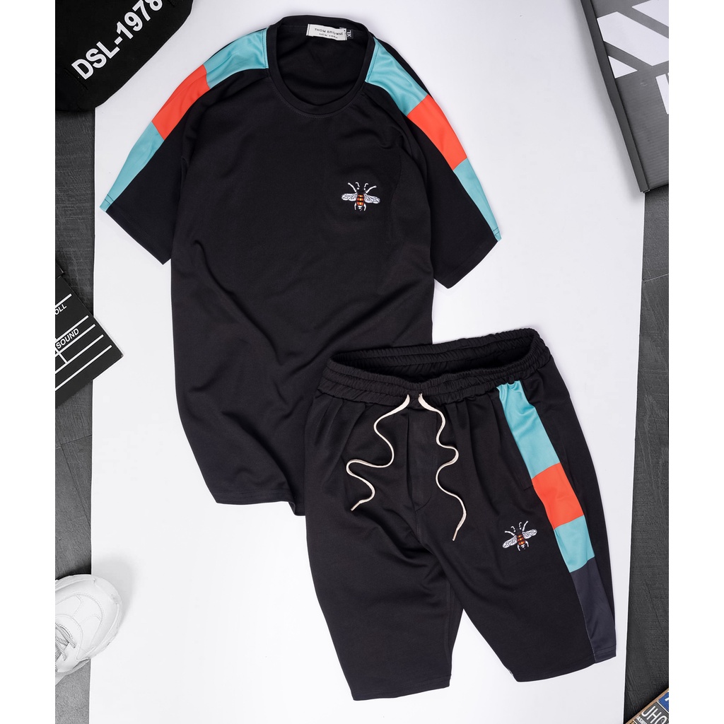 Bộ Thể Thao Nam, Đồ Bộ Quần Áo mùa hè cộc tay cao cấp phối màu M031