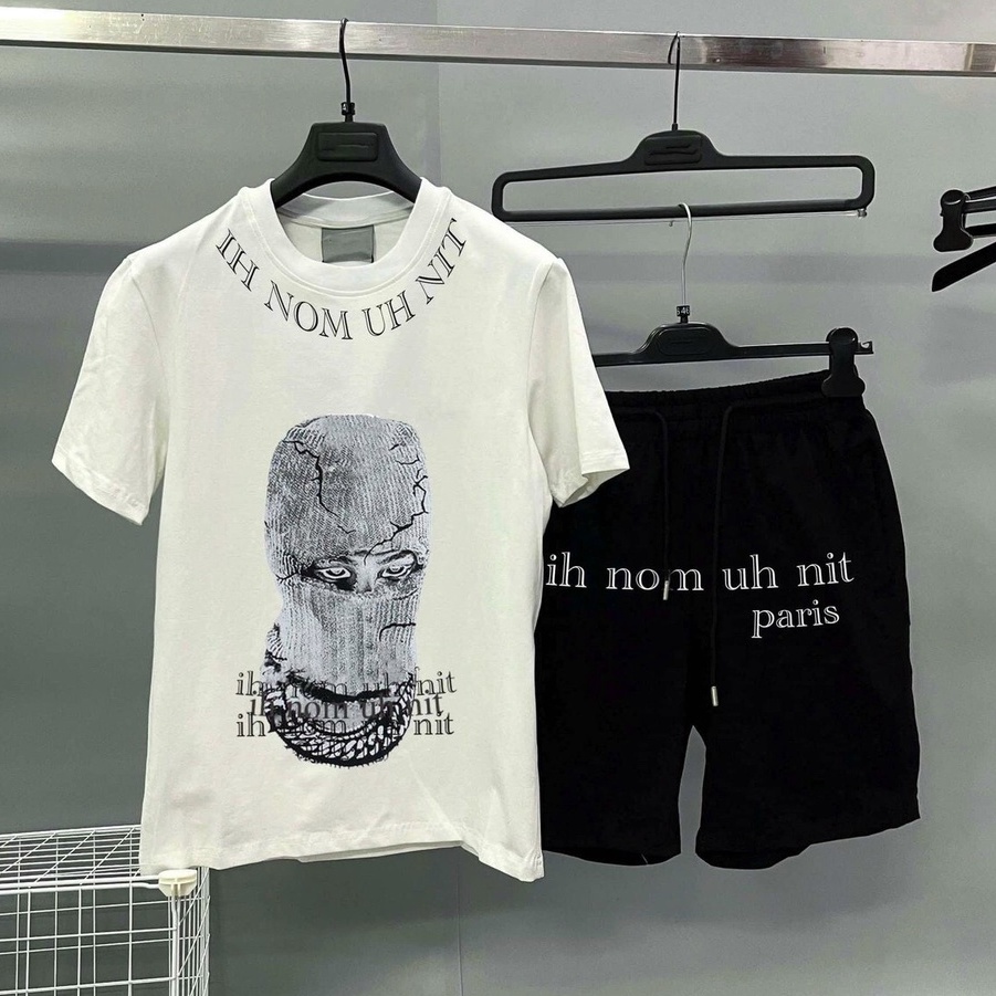 Bộ Thể Thao Nam, Set Quần Áo Thun Unisex Hình Mặt Nạ Chất Cotton Thoáng Mát Phong Cách Hiphop