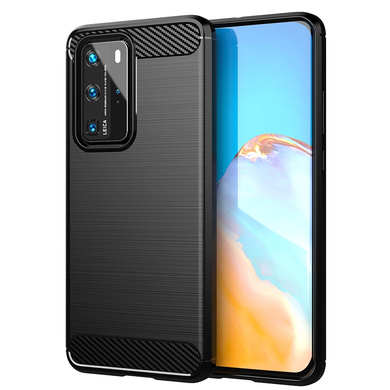 Ốp điện thoại mềm họa tiết sợi carbon cho Huawei P20 P30 P50 P40 Pro Plus Pro+ P10 Plus P10+ P40 Lite