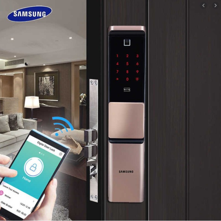 Khóa Điện Tử Samsung: Sử Dụng Mở khóa bằng - Vân tay, mã số, chìa khóa cơ hoặc smartphone