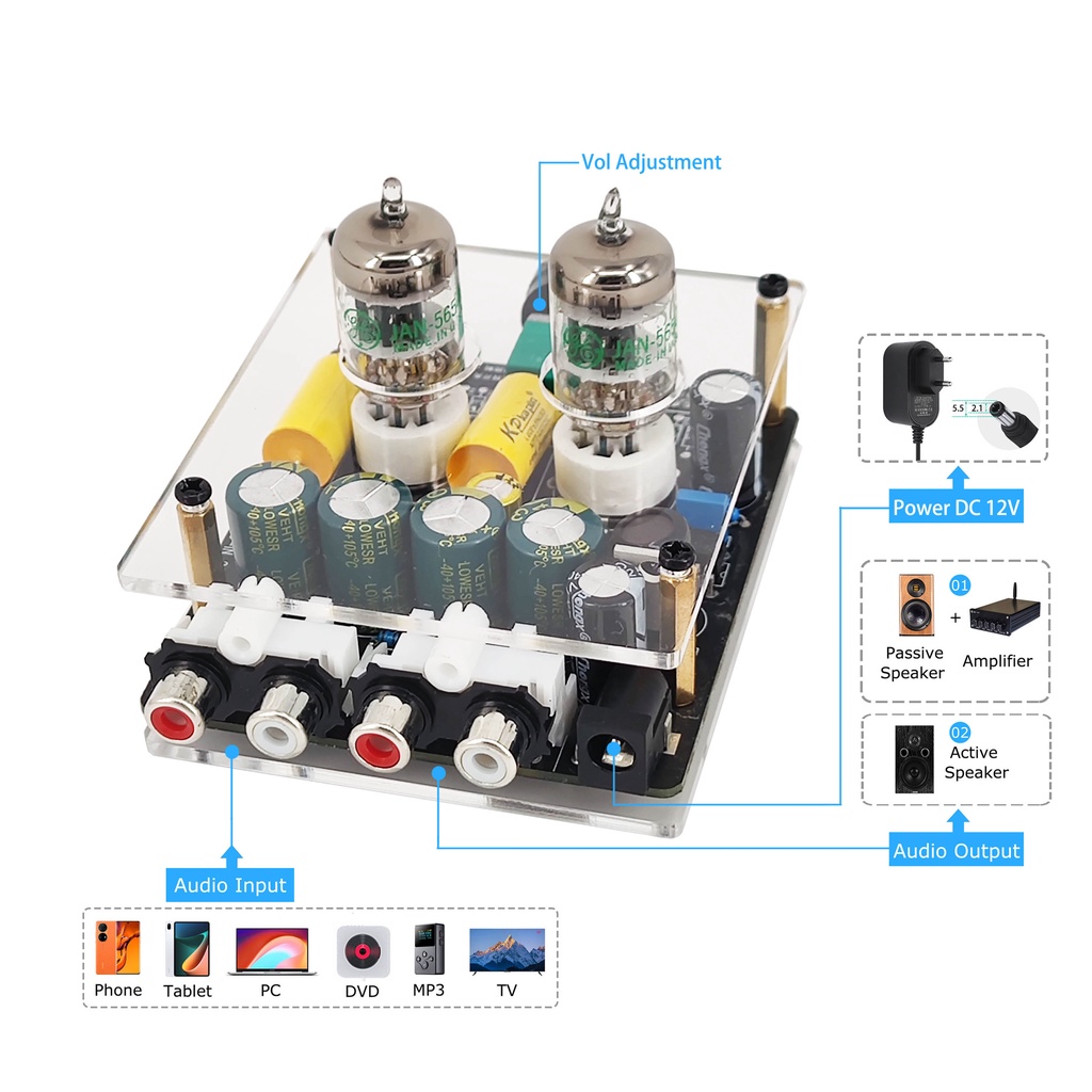 Bộ Khuếch Đại Âm Thanh GE5654W 6A2 6K4 Chuyên Dụng Chất Lượng Cao