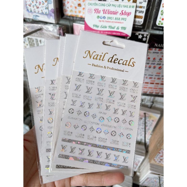 Sticker Dán Móng hình chữ thương hiệu , hoạt hình dễ thương