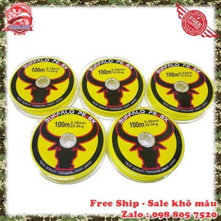 Free Ship - Chinh Hãng - Lỗi 1 đổi 1 - Dây dù Pe Đầu Trâu Buffalo chuyên dùng câu tra lục lure chịu tải cao