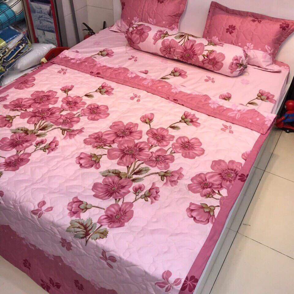 Bộ Ga gối 1m4x2m1 ga 2 vỏ gốiCotton Poly,được chọn mẫu,MẪU HOA HỒNG