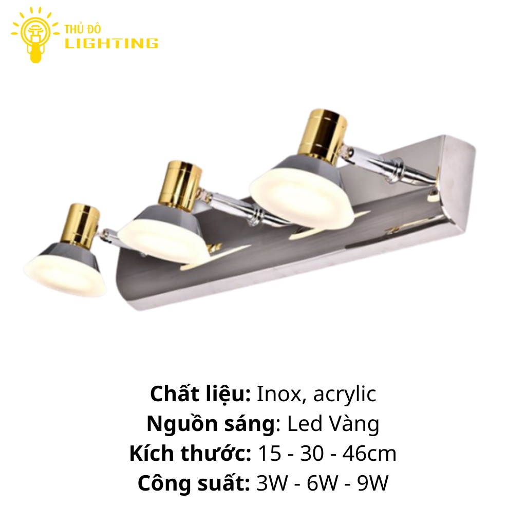 Đèn Soi Tranh Hiện Đại THỦ ĐÔ LIGHTING Ánh Sáng Led Vàng Tiết Kiệm Điện Chất Liệu Inox Và Acrylic Chống Han Gỉ 135