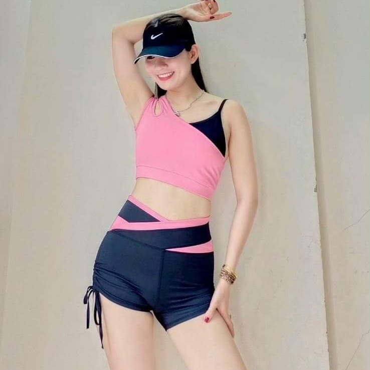 Bộ tập gym nữ. đồ tập gym yoga aerobic nữ chéo vai chất đẹp