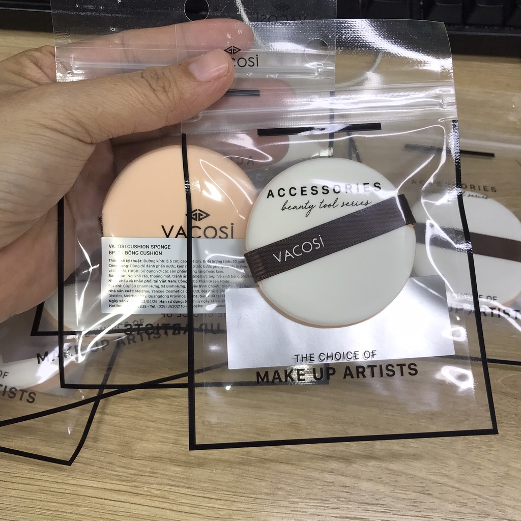 Bông phấn cushion BP22 Vacosi mềm mịn / Mút trang điểm phấn nước cushion Hàn Quốc |Bông đánh phấn nước Vacosi