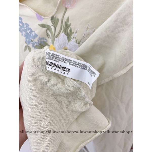 Áo tay dài Floral Graphic Split-Neck Pullover F21 XK