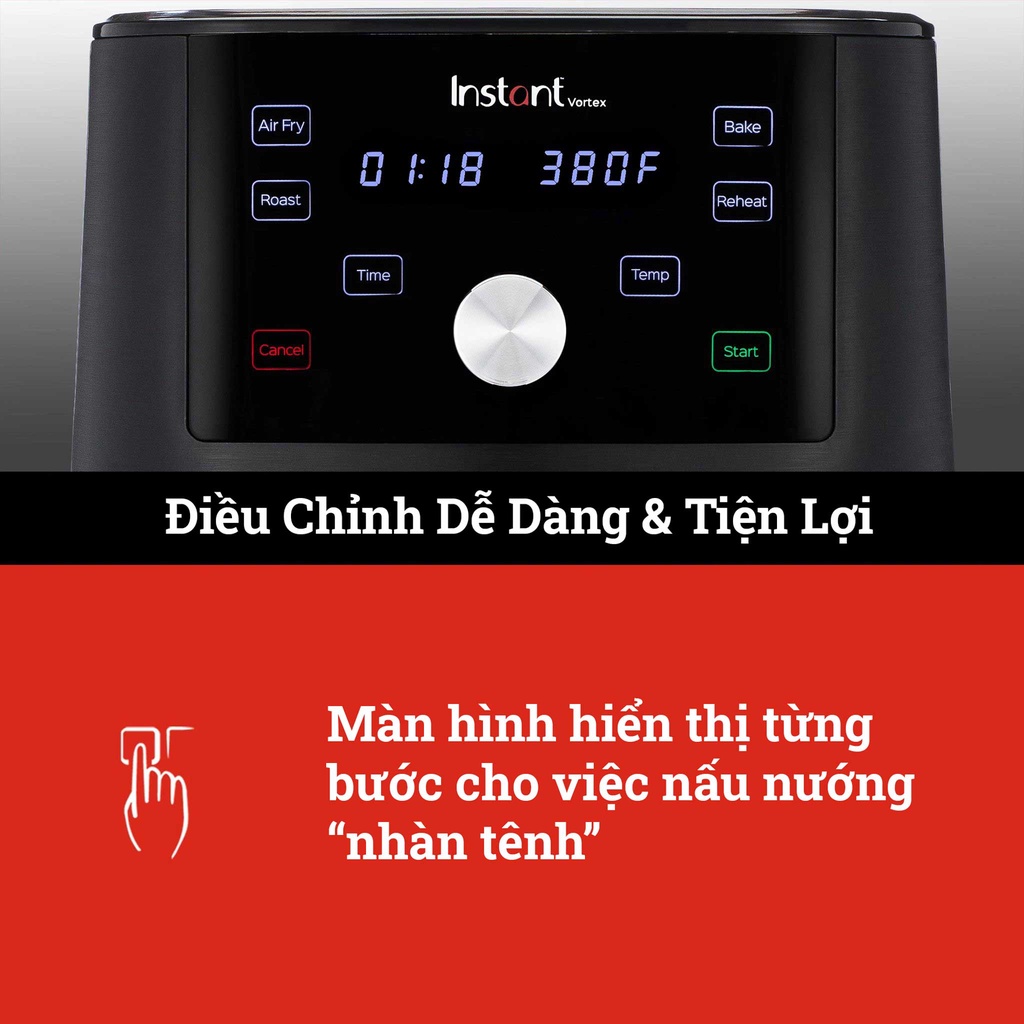 [Mã ELHADEV giảm 4% đơn 300K] Nồi chiên không dầu Instant™ Vortex™ 4-in-1, 5.7L, Bảo hành chính hãng 12 tháng