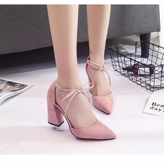 Giày thắt nơ cổ chân dễ thương