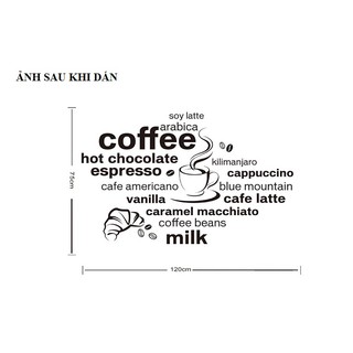 Decal dán tường Café