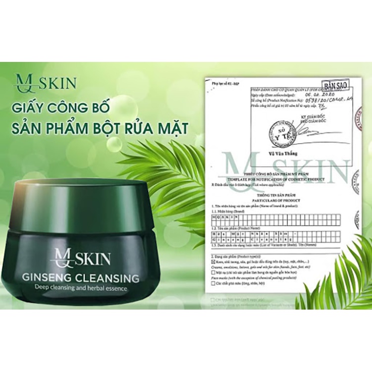 Bột Rửa Mặt Nhân Sâm MQ Skin chính hãng - Sữa rửa mặt Ginseng Cleansing MQskin - 8936117150388