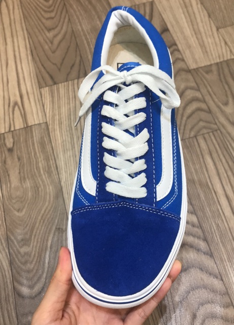 [FULLBOX - chuẩn 11] Giày Vans Old Skool màu xanh dương mũi nỉ | BigBuy360 - bigbuy360.vn