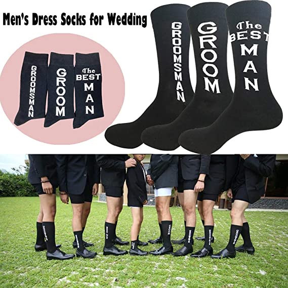 Vớ Cotton Mềm Mại Thoáng Khí In Chữ Groom Màu Đen Cổ Điển Cho Nam