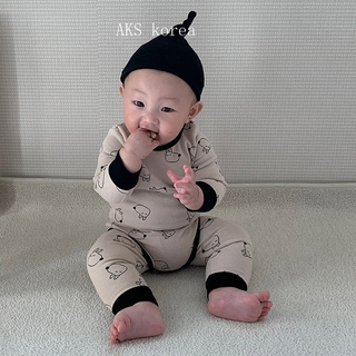 Bộ áo liền quần + quần dài và mũ xinh xắn dành cho bé trai và bé gái