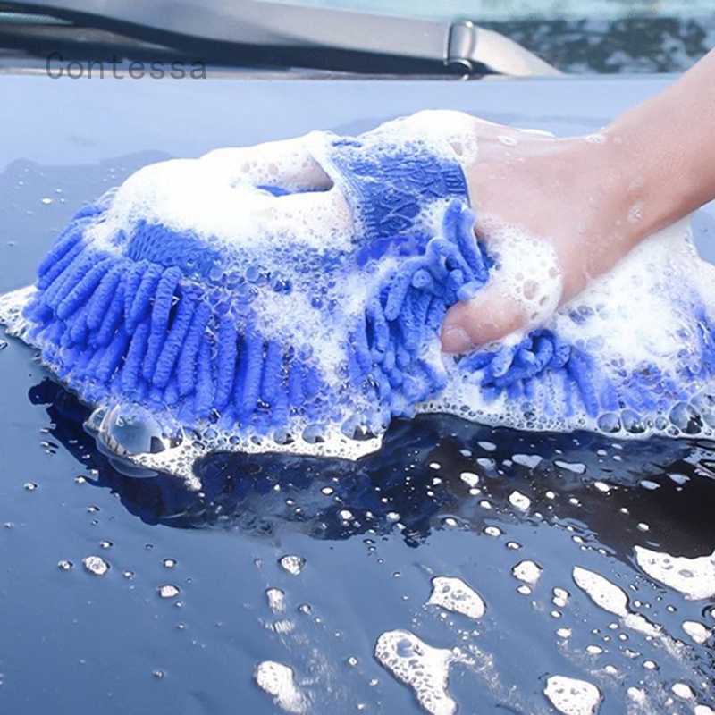 Găng tay rửa xe sợi Microfiber chuyên dùng lau rửa cho ô tô, xe hơi tiện lợi