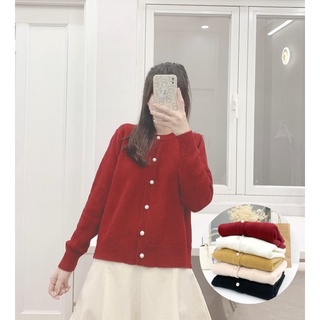 Áo cardigan trơn basic nút ngọc