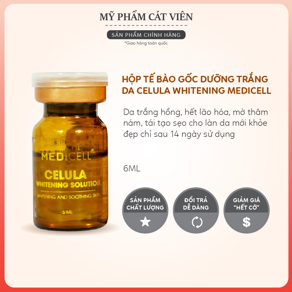 Tế bào gốc dưỡng trắng da Celula Medicell, chăm sóc da mờ thâm sạm se khít lỗ chân lông, dưỡng trắng bật tone - 1 lọ